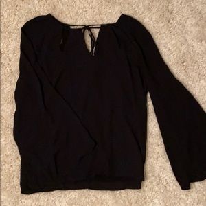 Black cut out bell sleeve shirt